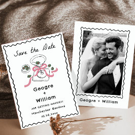 Modern och visemisk Rosa Martini Hand plockade Brö Inbjudningar