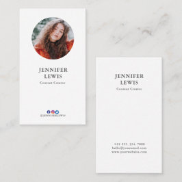 Modern  och vit fotomedia i Social Visitkort