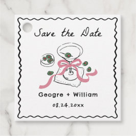 Modern och Whimsical Martini Hand plockade Bröllop Gåvor Etiketter