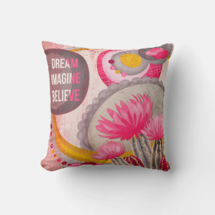 Modern offert Abstrakt Rosa Burgundy Kudde