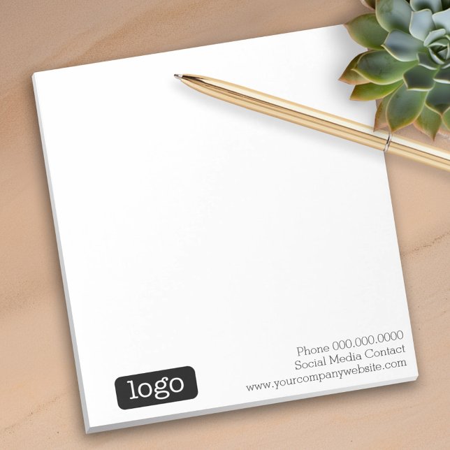 Modern Office- eller Business Logotyp Notes Anteckningsblock (Add your logo and personalize the notepads for your office)