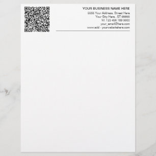 Modern Office Letterhead med din QR-kodinfo Brevhuvud