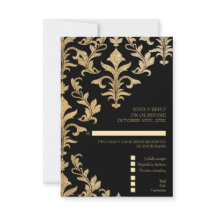 Modern Offset Guld och Black Damask Wedlings OSA