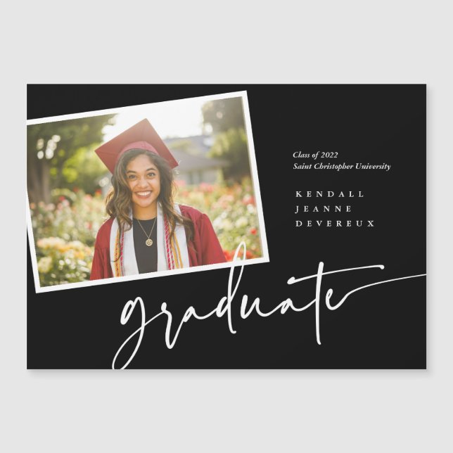 Modern ögonblicksbild av Photo Student Magnetisk Inbjudningskort (Framsida)