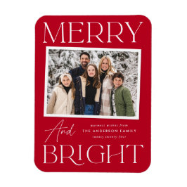 Modern ögonblicksbild - merry och Bright Photo Magnet