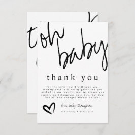 Modern Oh Baby Black & White Baby Shower Tack Kort