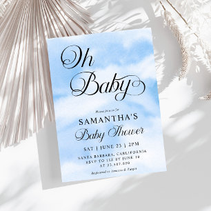Modern Oh Baby Clouds ThBäste Babydusch Inbjudningar