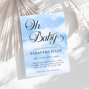 Modern Oh Baby Clouds ThBäste Babydusch Inbjudningar