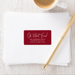 Modern Oh What Roligt Script Burgundy Returadress Adressetikett