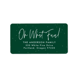 Modern Oh What Roligt Script Grönt Returadress Adressetikett