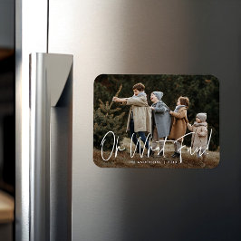 Modern Oh What Roligt Script Helgdag Photo Magnet