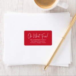 Modern Oh What Roligt Script Red Returadress Adressetikett