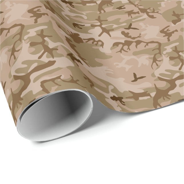 Modern ökenmilitär Camo Kamouflage Presentpapper (Rullad Hörn)