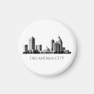 Modern Oklahoma City stiliserad silhuett Magnet