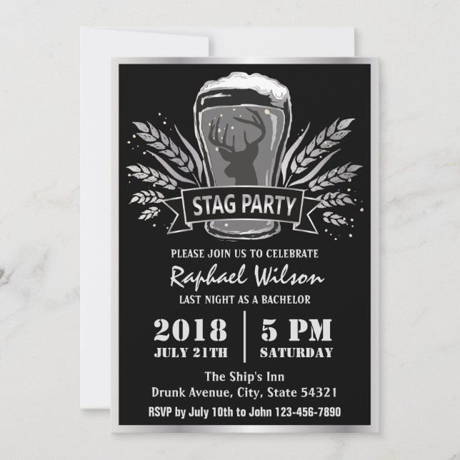 Modern öl korn möhippa/svenskbröllop kort (Framsida)