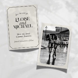 Modern Old Money Typography Bröllop spara datum Inbjudningar