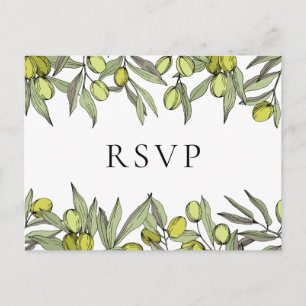 Modern Oliv-gren RSVP-brevkort Vykort