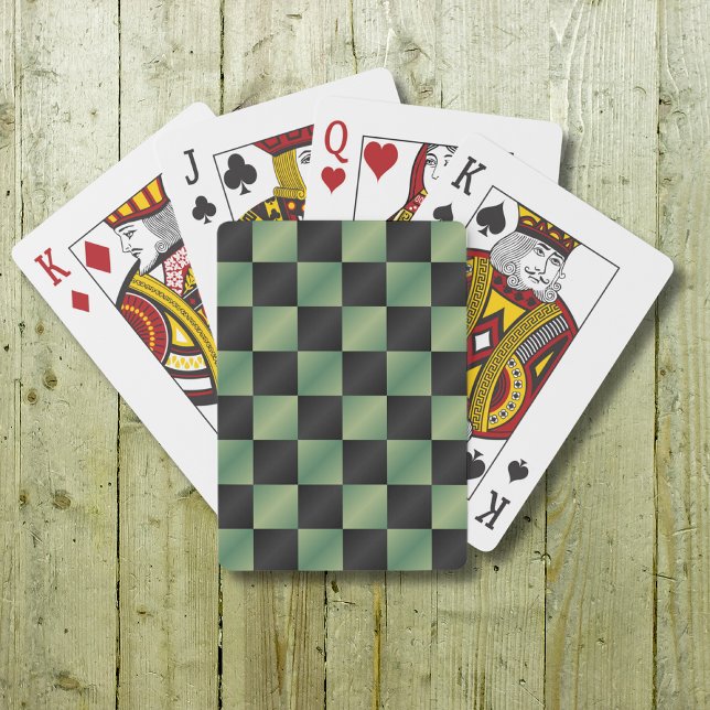 Modern Oliv grönt svart övertoning kontrollerad Casinokort (Skapare uppladdad)