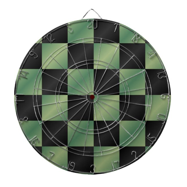 Modern Oliv grönt svart övertoning kontrollerad Darttavla (Framsidan)