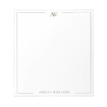 Modern Olive Green Minimalist Elegant Monogram