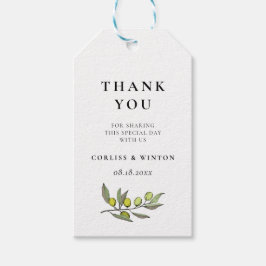 Modern Olive gren bröllop Presentetikett