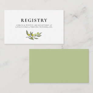 Modern Olive gren bröllop-registerkort Tilläggskort