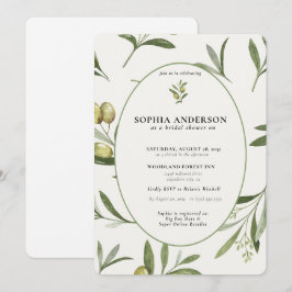 Modern Olive Gren Möhippa Inbjudningar