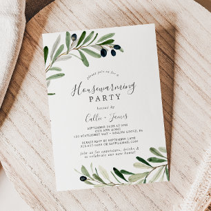Modern Olive Gren Party Inbjudningar