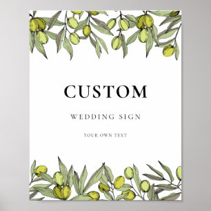 Modern Olive gren personligt bröllp Poster