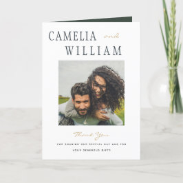 Modern Olivgrön Guld Bröllops FOTO Tack Kort