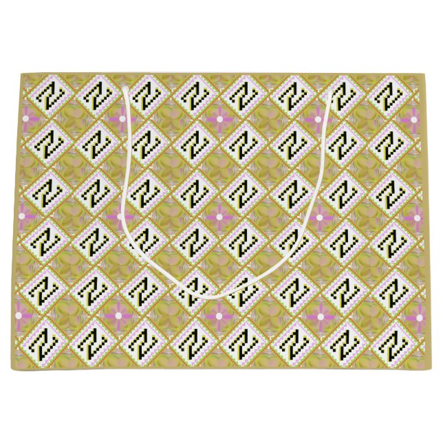 Modern Olivgrön och Magenta Geometrisk Tribal Möns (Framsidan)