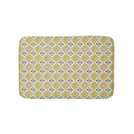 Modern olivgrön och magenta geometrisk tribal möns badrumsmatta