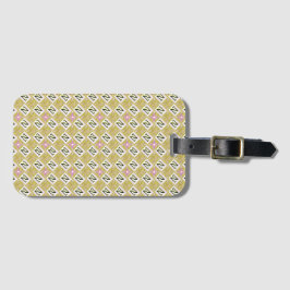 Modern olivgrön och magenta geometrisk tribal möns bagagebricka