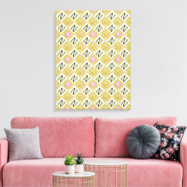 Modern olivgrön och magenta geometrisk tribal möns canvastryck