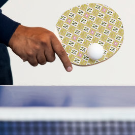 Modern olivgrön och magenta geometrisk tribal möns pingisracket