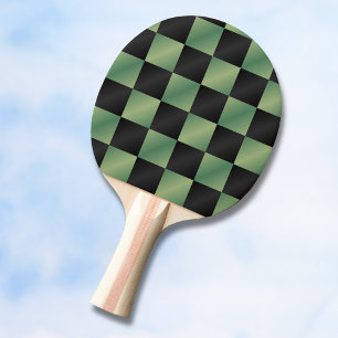 Modern Olivgrön Svart Gradient Rutig Pingisracket
