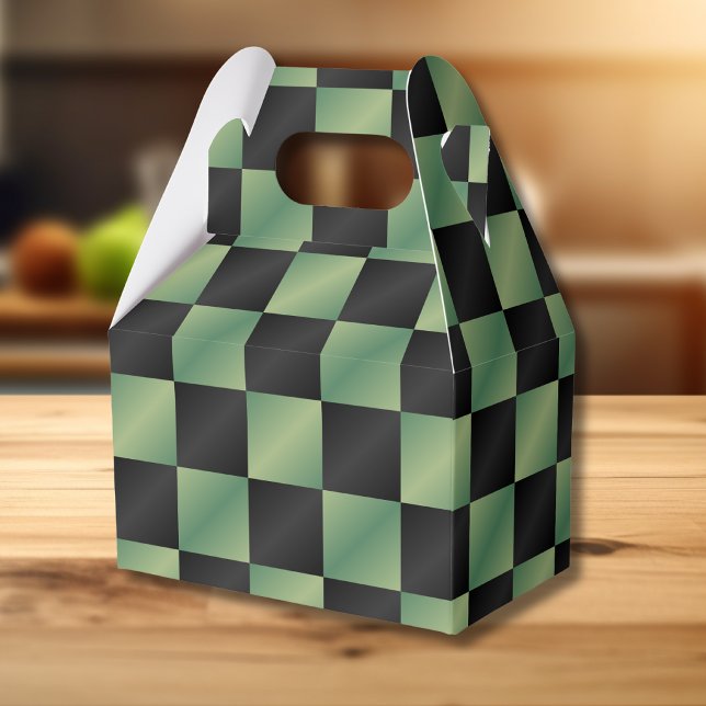 Modern Olivgrön Svart Gradient Rutig  Presentaskar (Skapare uppladdad)