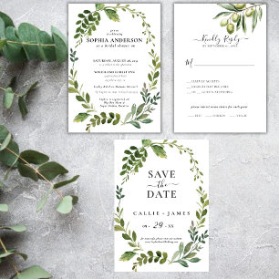 Modern Olivkvist Save the Date Spara Datumet
