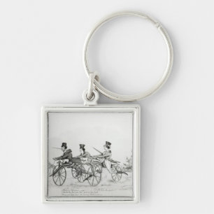 Modern Olympics', c.1820 Fyrkantig Silverfärgad Nyckelring