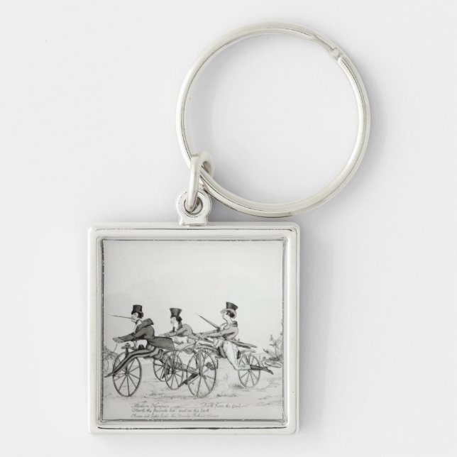 Modern Olympics', c.1820 Fyrkantig Silverfärgad Nyckelring (Framsidan)