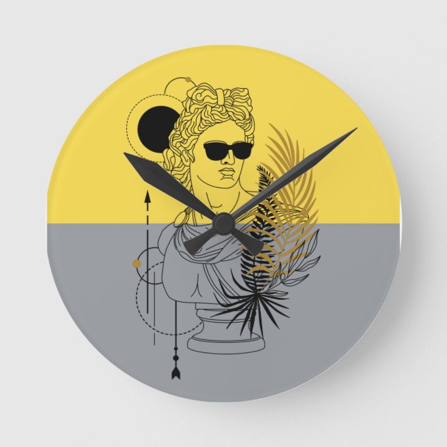 Modern olympisk gud Apollo Colorblock Rund Klocka (Framsida)