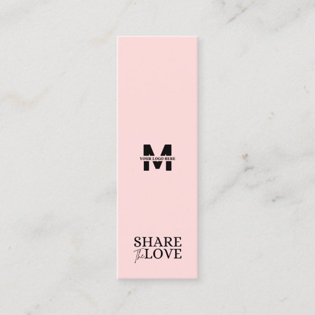 Modern  om kärlek  rosa kallar en vän mini visitkort (Framsida)