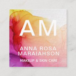 *~* Modern Ombre Abstrakt Artsy QR LOGOTYP PHOTO Fyrkantigt Visitkort