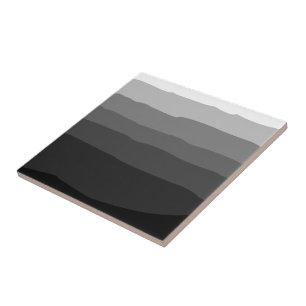 Modern Ombre Black Grått White Shaded Färg Block Kakelplatta