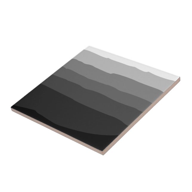 Modern Ombre Black Grått White Shaded Färg Block Kakelplatta (Sidan)