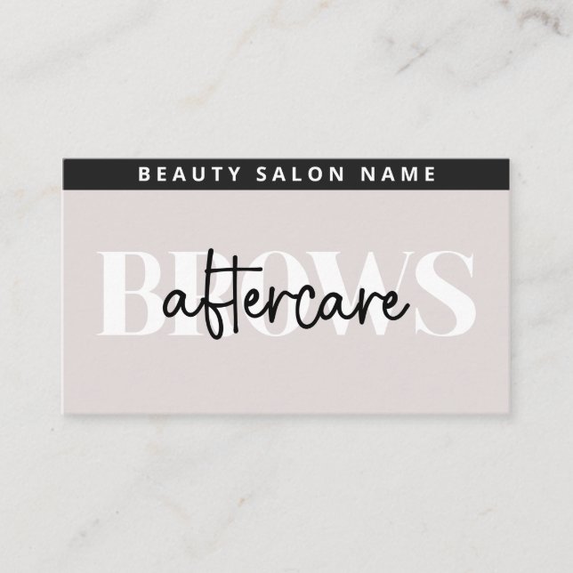 Modern Ombre Brows Aftercare PMU Brow Instructions Visitkort (Framsida)