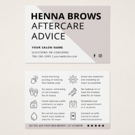 Modern Ombre Henna Eyebrow Tint Aftercare Card Visitkort