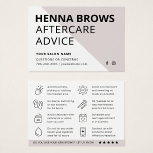 Modern Ombre Henna Eyebrow Tint Aftercare Card Visitkort