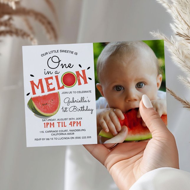 Modern One in a Melon Foto | Sommarens Barnkalas Inbjudningar (Skapare uppladdad)