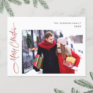 Modern One PHOTO God jul QR-Helgdag Vykort